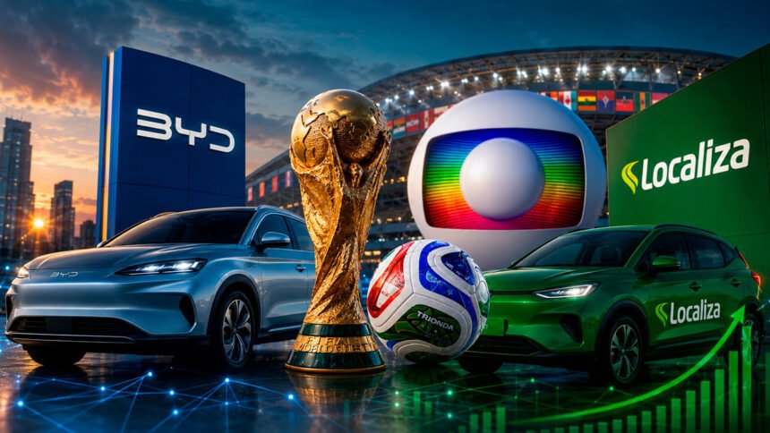BYD e Localiza usam a Copa da Grupo Globo para ganhar força no mercado automotivo